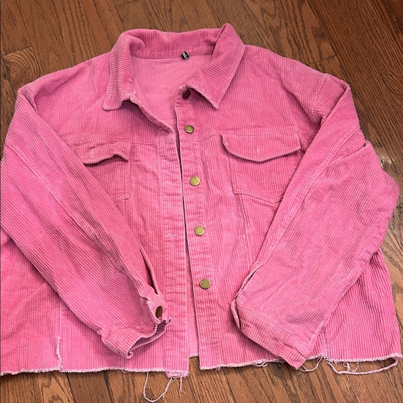 Flamingals Jackets & Blazers - Women's Pink Corduroy Utility Jacket